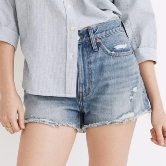 Madewell Pants - Madewell Relaxed Denim Shorts Distressed Size 29 NWT